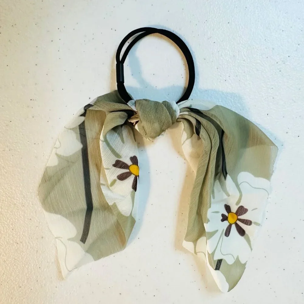 Chiffon Hair Scarf Ponytail Holder Elastic Hair Bands Hair Ties Hair Scrunchies